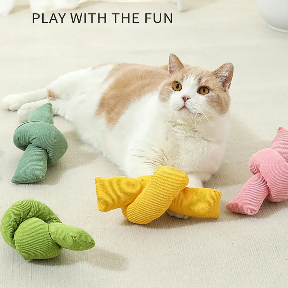 White cotton knotted dog rope toy for interactive play and dental care