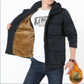 Men's nylon zip jacket in Army Green, Black or Khaki, loose fit, sizes M to 4XL, fleece or unlined