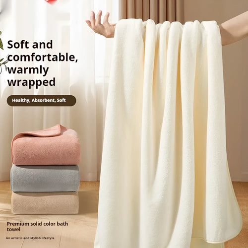 Baby's bath towel in light gray, super soft non-gauze lint-free plain weave 70x140cm
