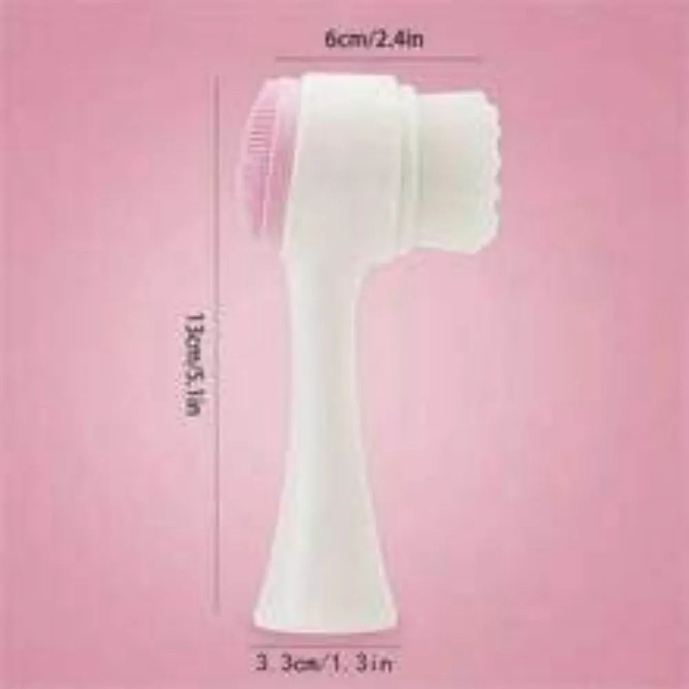 Blue handheld pet paw brush with nylon bristles for cleaning dog and cat paws.