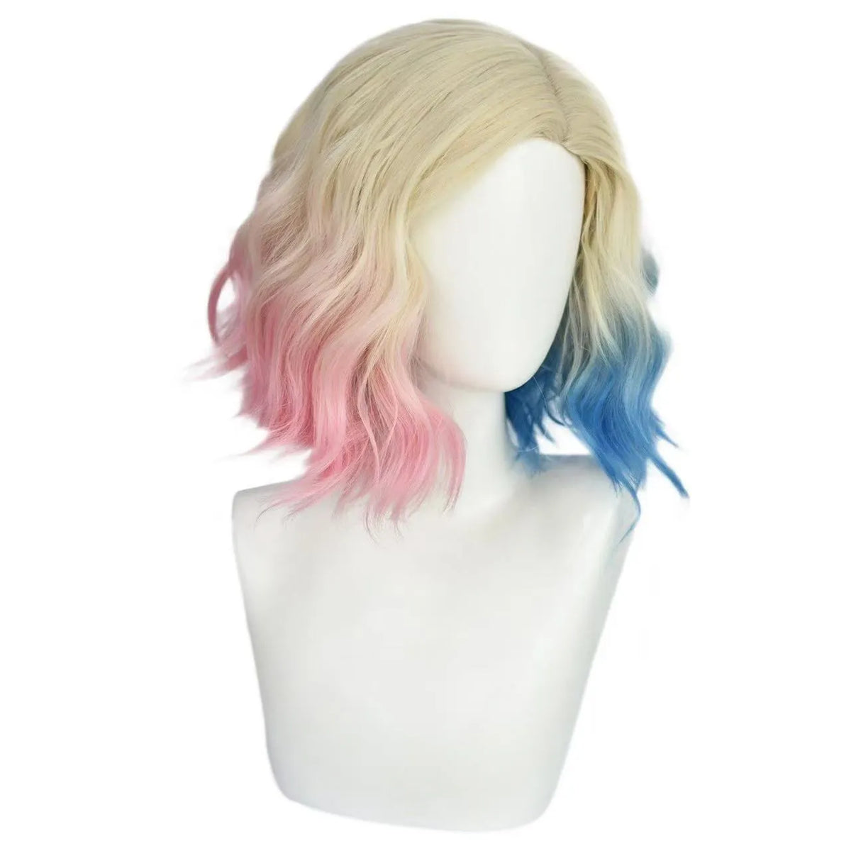 Cos gradient colour wig in Sinclair shade, long high temperature fibre synthetic wig on mannequin head