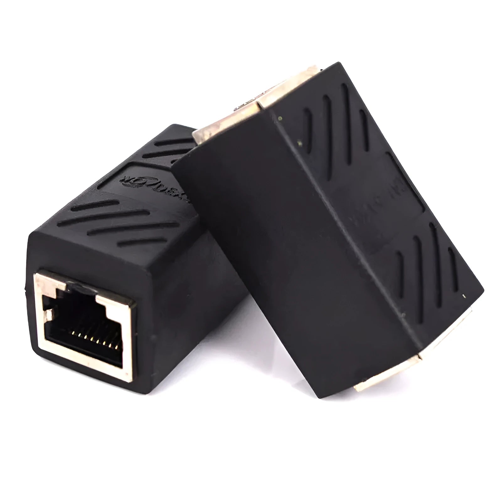 Black RJ45 female-to-female network cable coupler extender adapter