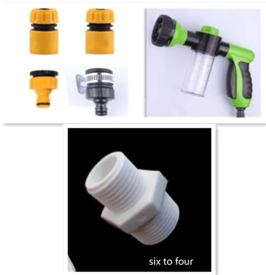 Green high-pressure foam spray gun with adjustable nozzle for car washing and garden watering