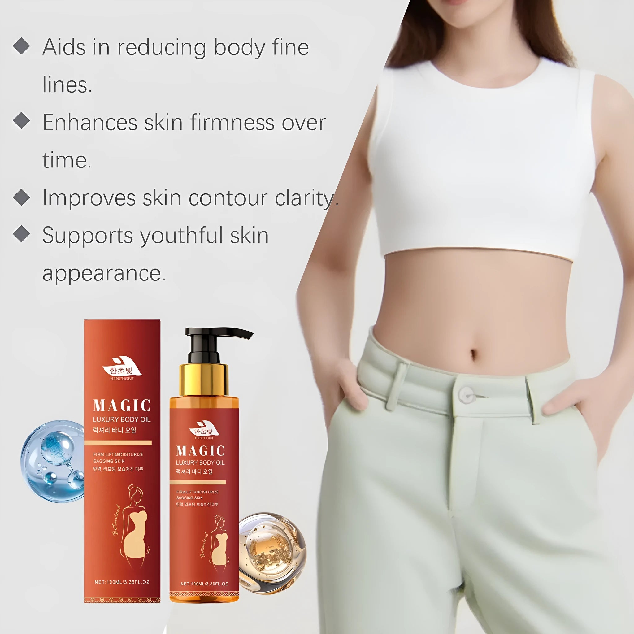 Body Firming Moisturizer 100ml bottle with vitamin E and rose extract