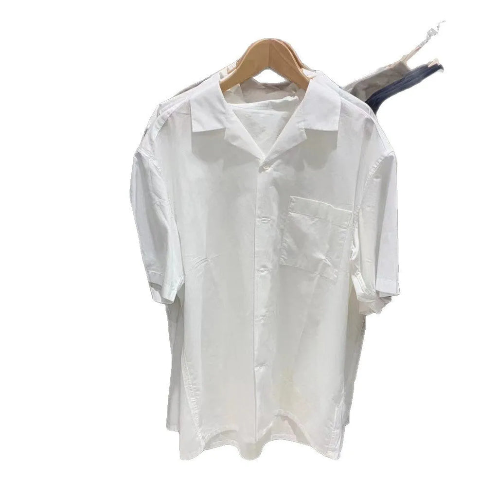 Men's modal cotton open collar casual shirt in beige colour with cardigan style