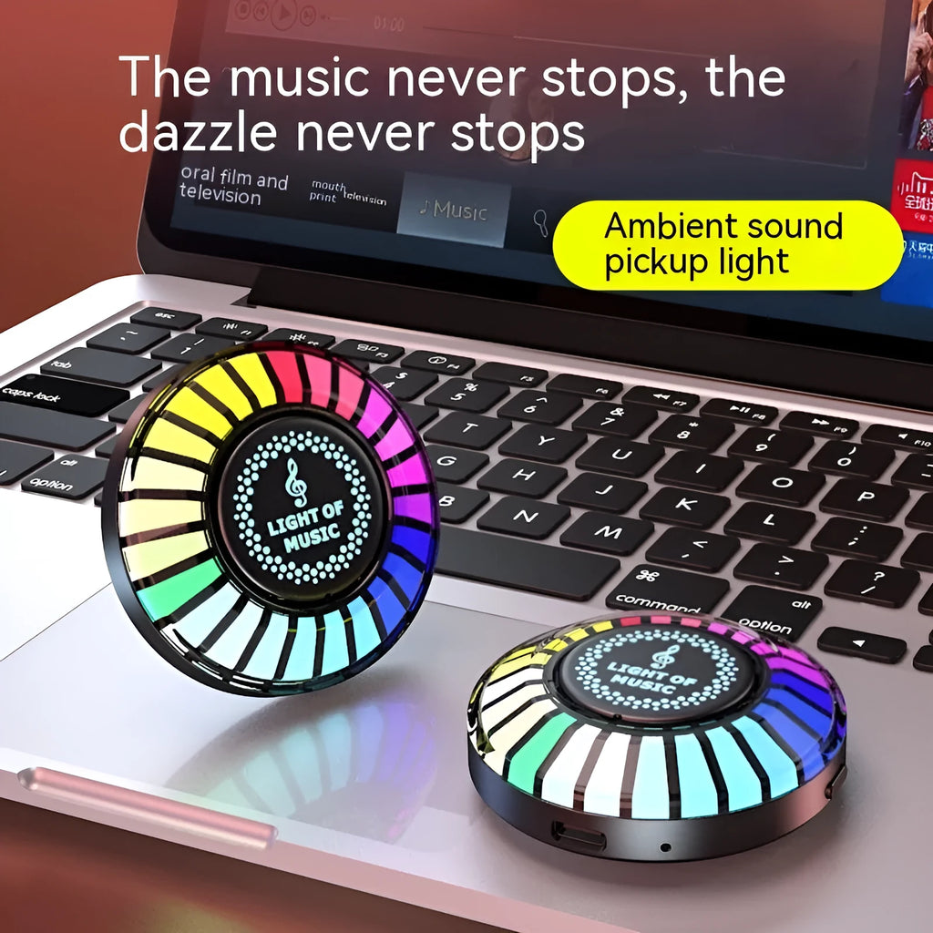 Black ABS desktop magnetic RGB pickup ambience light 60x60x20cm on metal surface