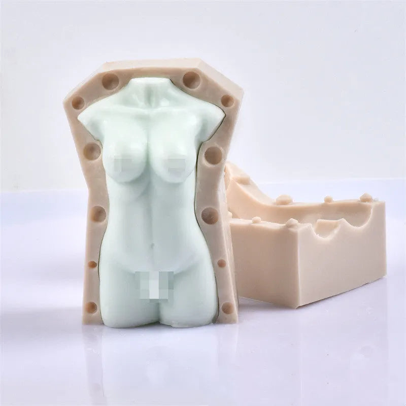 Geometric silicone mould for making body candles and aromatherapy plasters with 10cm and 14cm height sections