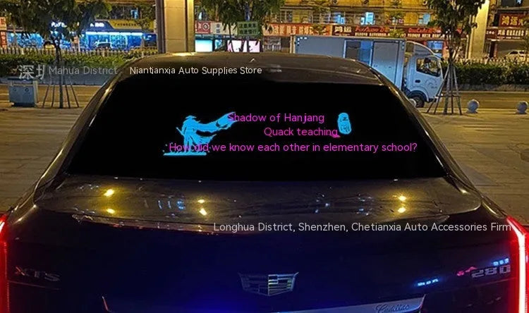 90x25cm voice controlled car rhythm lamp with electroluminescent panel showing music synchronised lighting