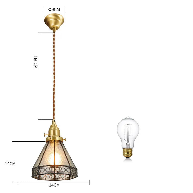 Japanese retro brass and glass chandelier with hand-blown shades and walnut ceiling plate