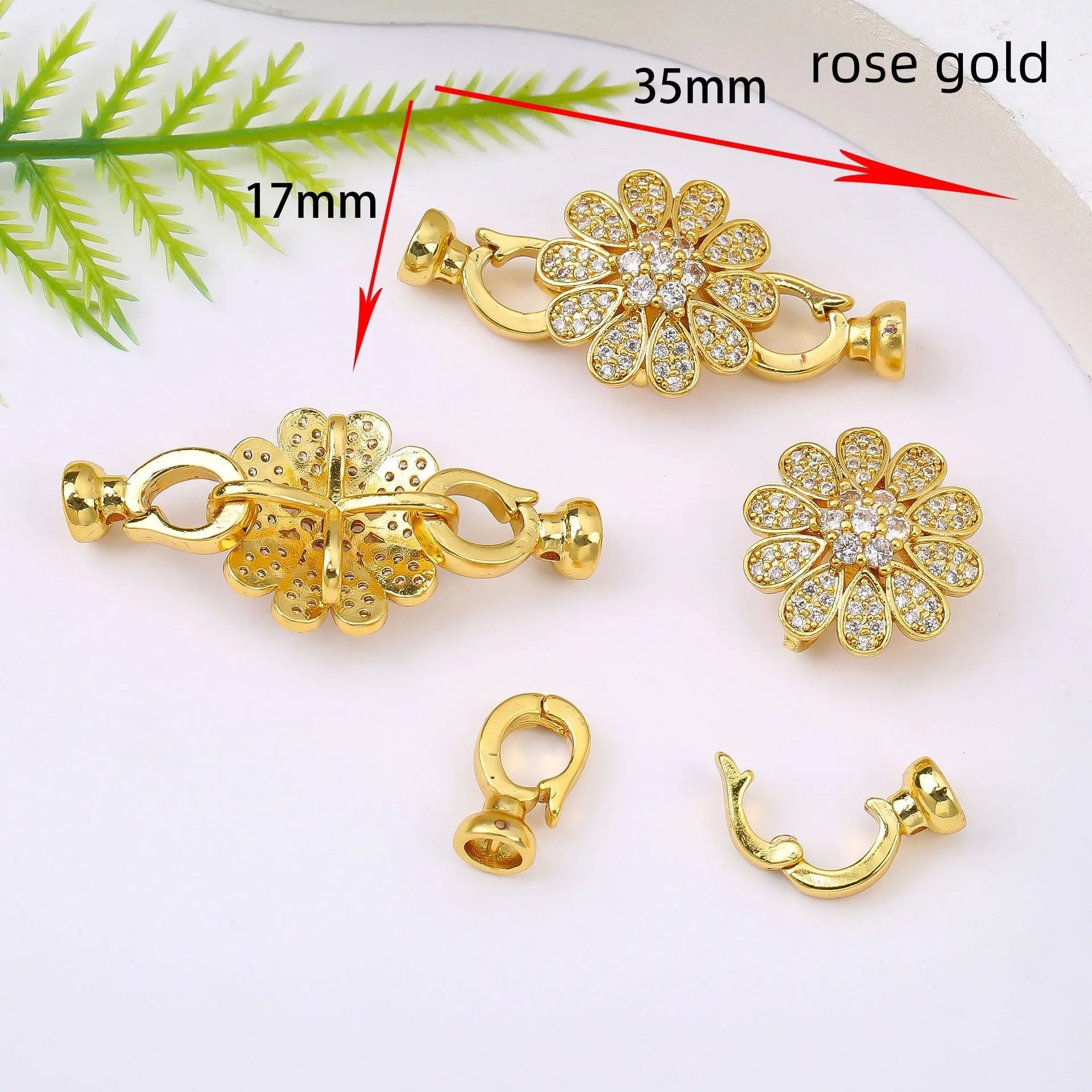Small gold-plated chain buckle for DIY pearl necklace jewellery making