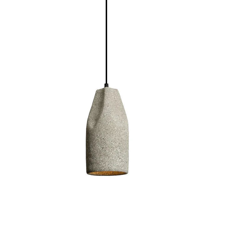 Cement pendant light in sand black or sand grey, Nordic industrial style, 220V ceiling hanging lamp