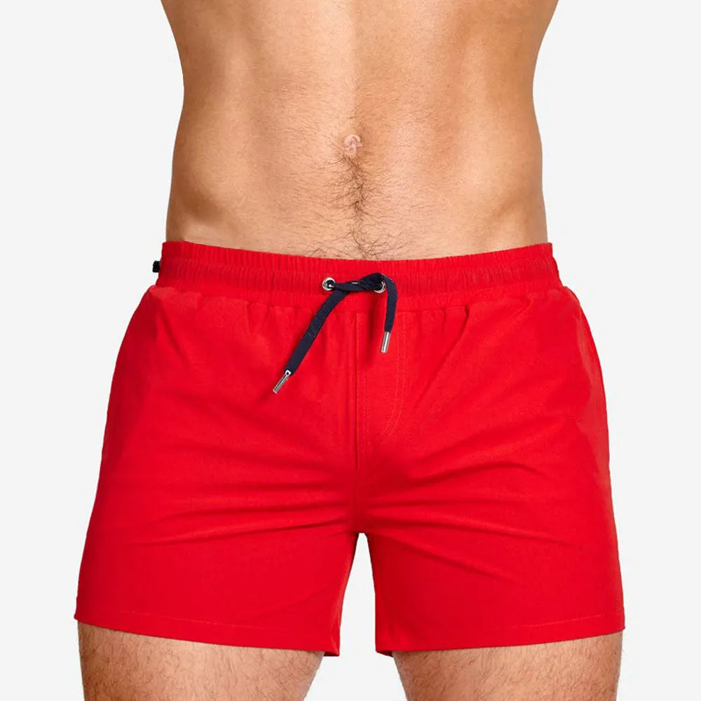 Polyester mesh-lined athletic shorts in six colours with Asian fit sizing for swimming and sports
