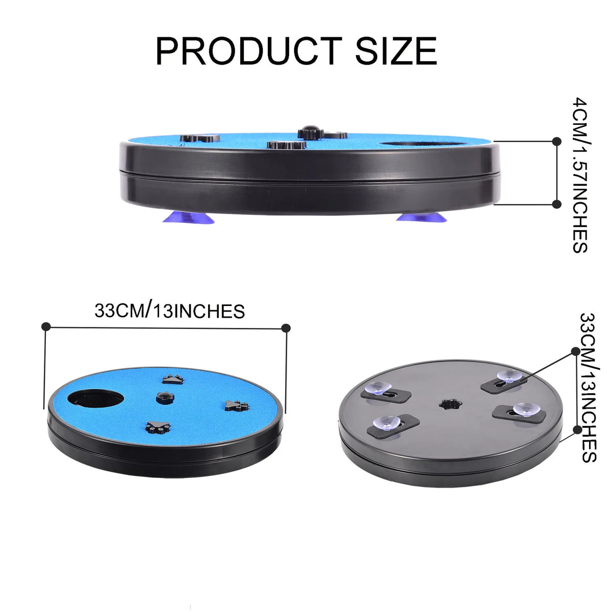 33cm dog nail scraper slow food toy with rotatable sandpaper file board, six food compartments, and suction cup base