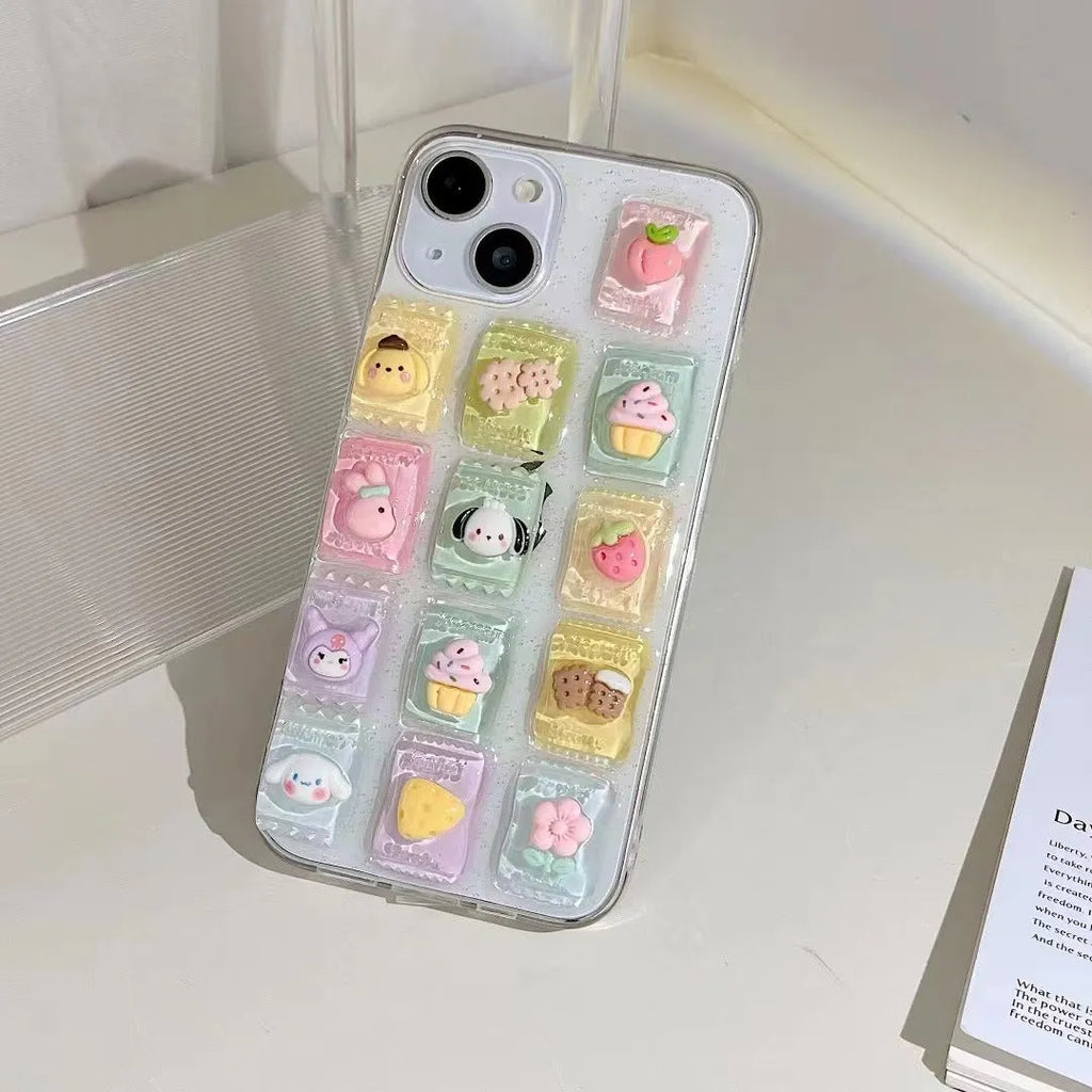 Creative adhesive candy TPU iPhone case with three-dimensional candy design for iPhone 11 12 13 14 X XR XS Max