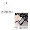 10000mAh mini power bank with LCD display, dual USB output, red white black, 90 x 64 x 24mm