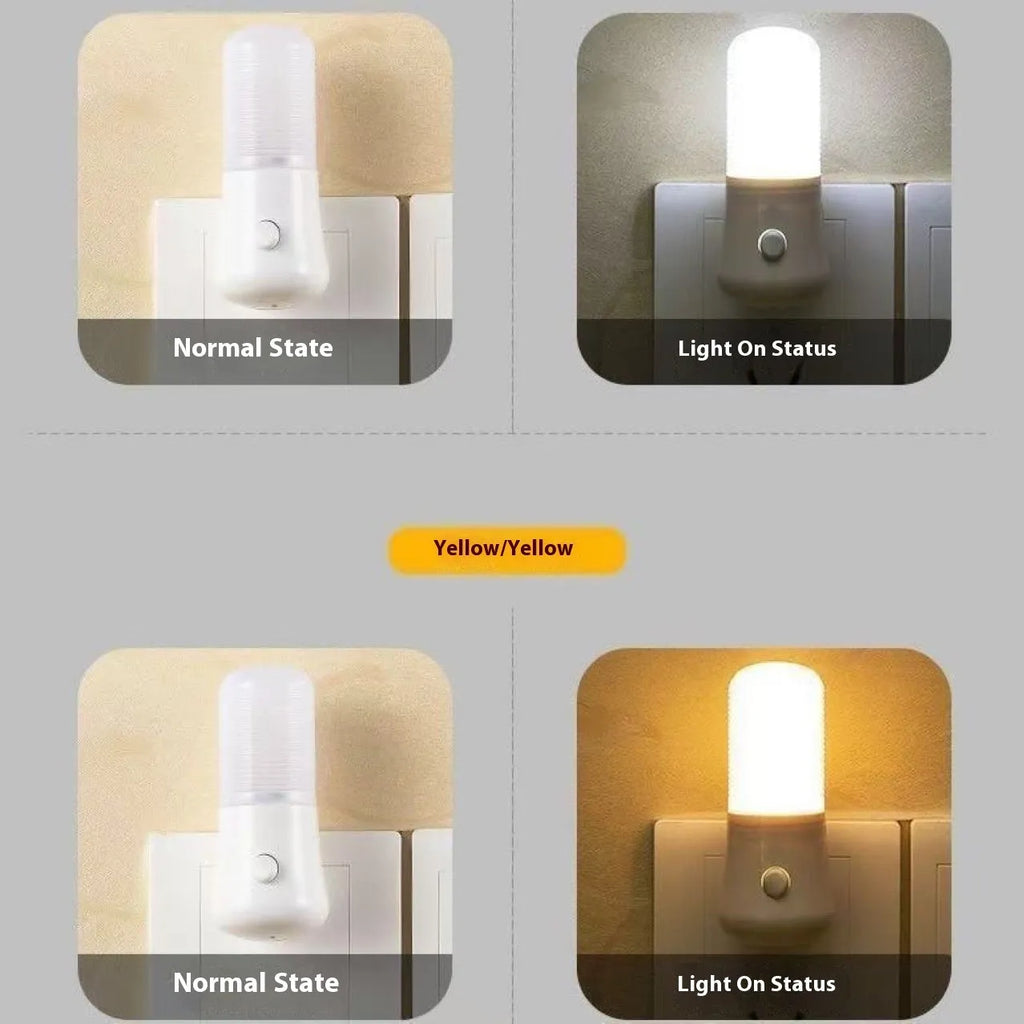 Minimalist white cube plug-in night light with US plug and selectable light colours