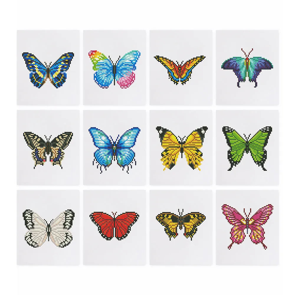 Frameless acrylic diamond painting set in cartoon style, 15x15cm or 18cm painting core, most sets with 12 non-repeating pieces.