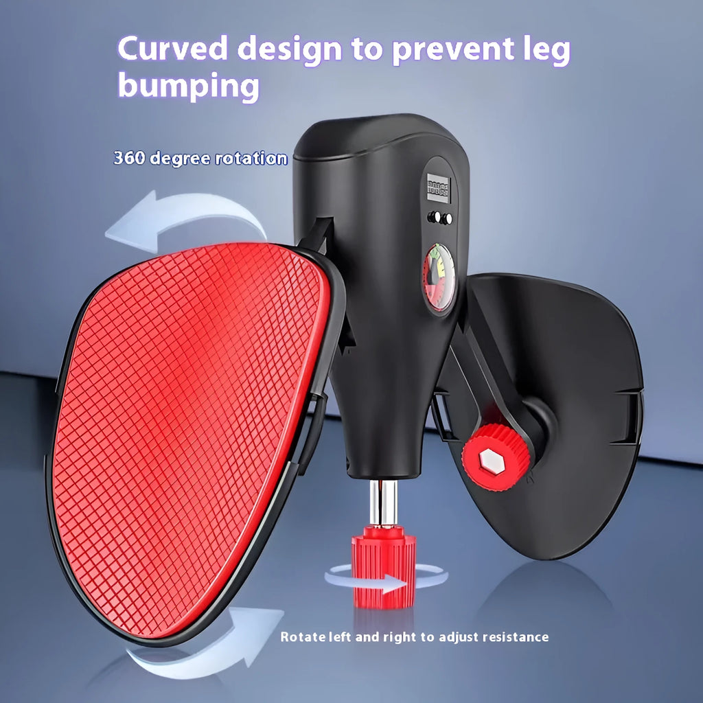 Black and grey men's Kegel trainer for PC muscle exercise, shown with optional straps and handle.