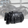 Casual punk style leather motorcycle saddlebag pair 16cmx37cmx29cm for motorcycle or electric car