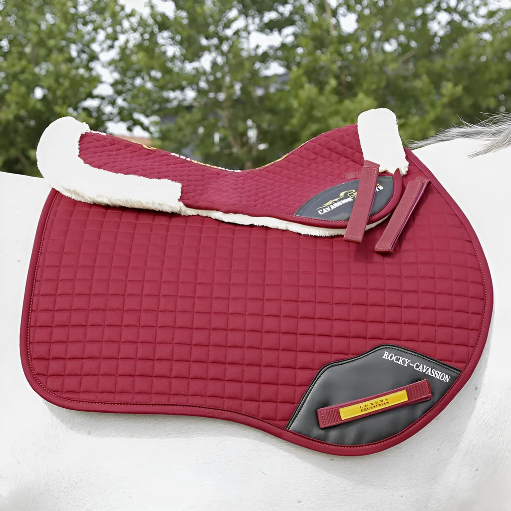 Wool riding saddle pad for equestrian and cycling waist protection in four colour options