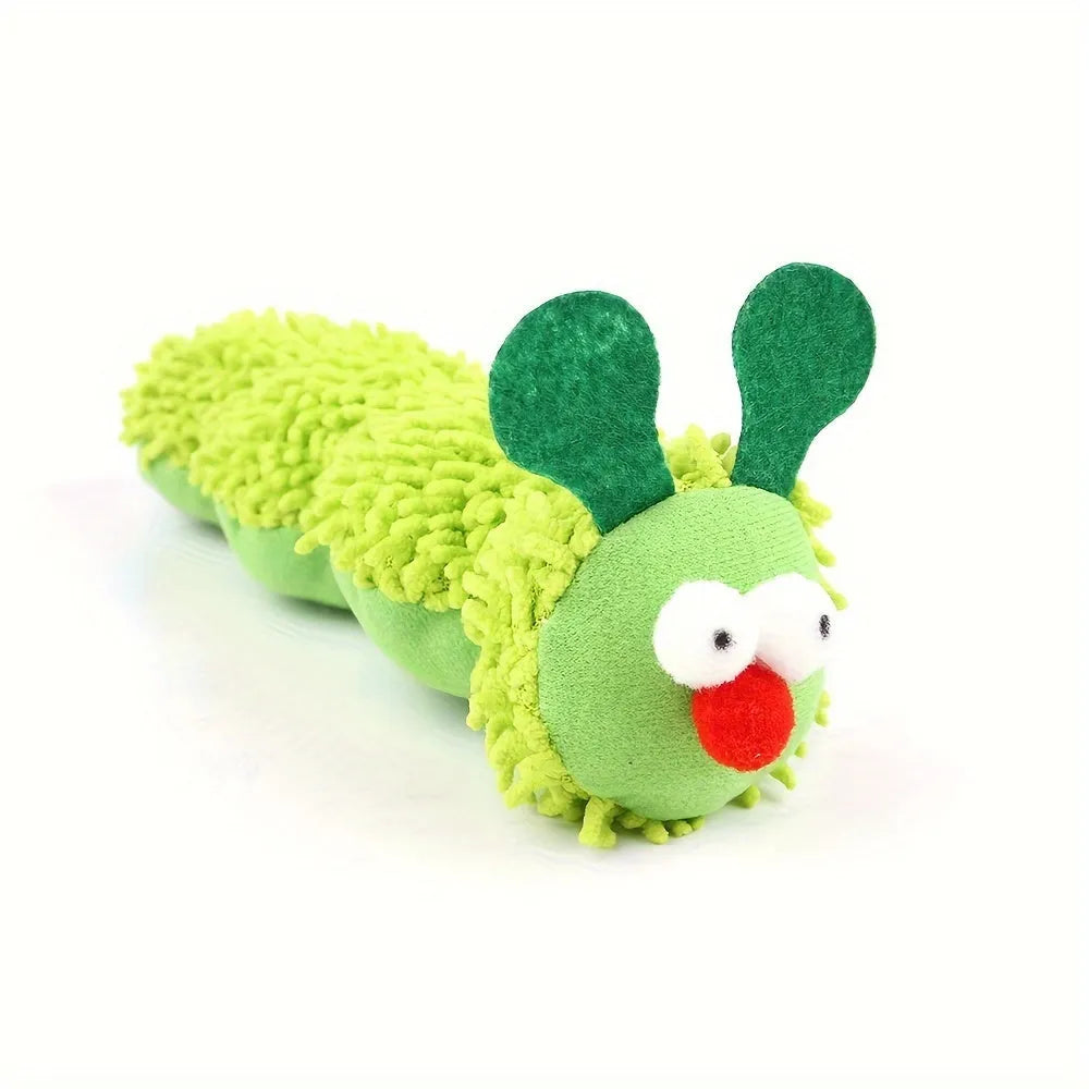 Green interactive plush cat toy pillow measuring 24cm long for sports-themed feline play