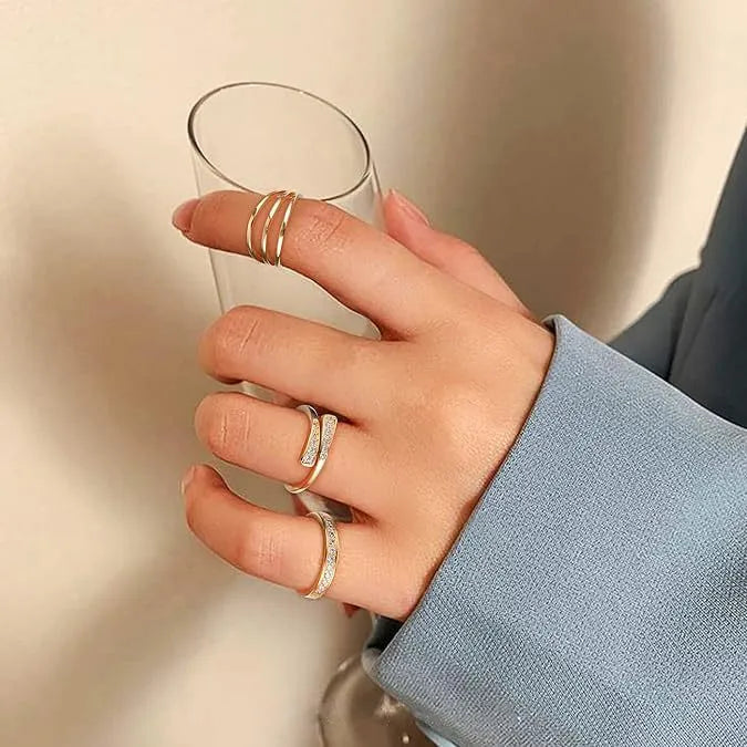 Geometric gold plating fashion ring with 0.5 thickness and European design