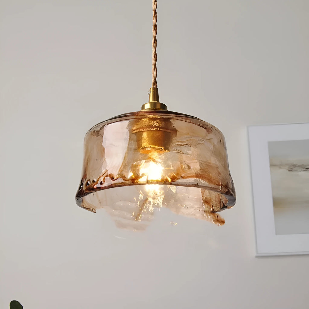 Nordic retro style brass and glass ceiling pendant chandelier for restaurant lighting