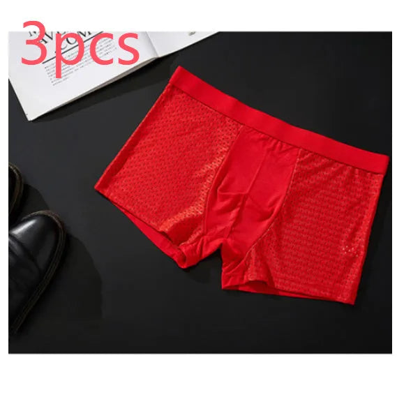 Men's solid colour modal boxer briefs with U convex design on a white background.