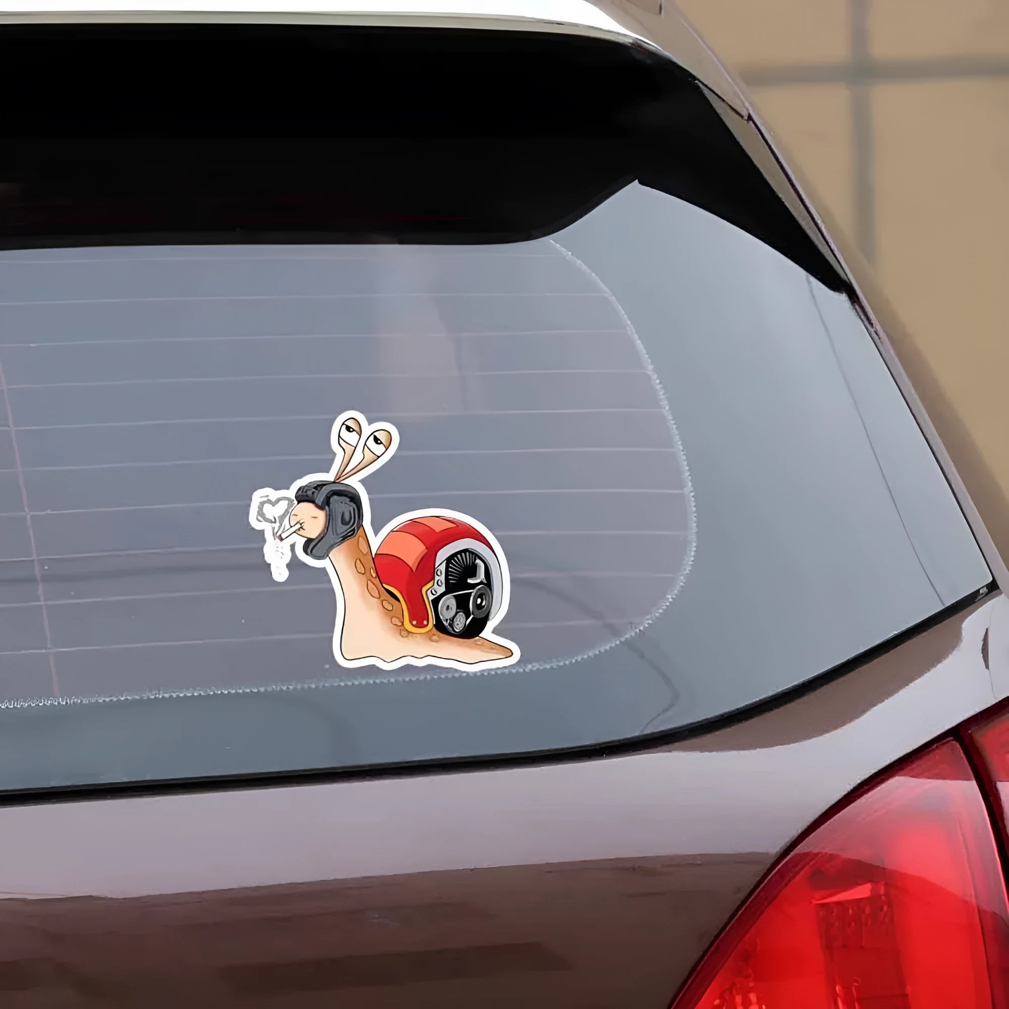 Reflective snail bumper sticker 12cm by 8cm with polyester material and animal pattern in picture colour