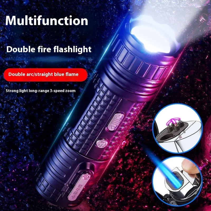 TH727 multi-function waterproof metal torch lighter in five colour options