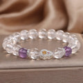Women's natural white crystal amethyst bracelet, transparent crystal original design, single bracelet