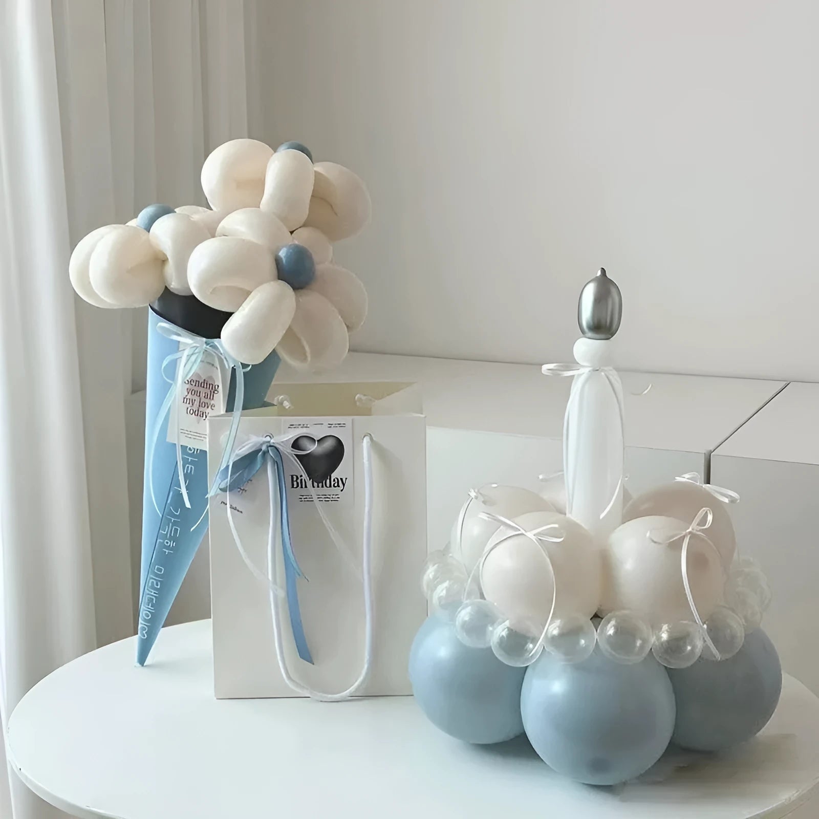 Round balloon bouquet cake arrangement DIY material package for party decorations