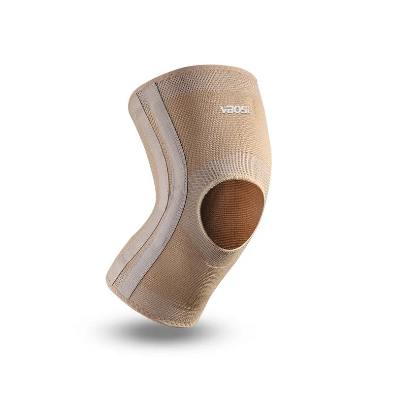 Nylon thickening warm knee pads in skin colour, sizes M L XL, for running football basketball cycling and other sports