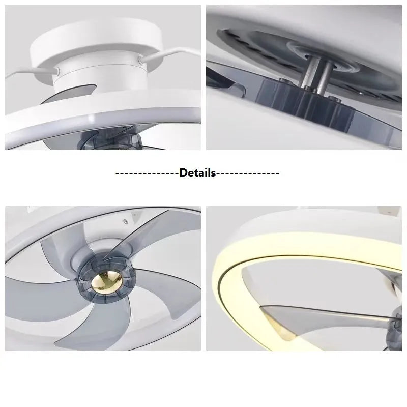500mm diameter ceiling fan lamp with integrated light fitting in modern simple style