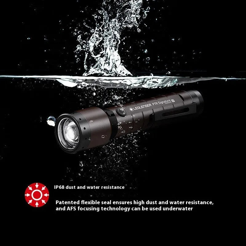Super bright black aluminium alloy LED torch for outdoor and household use