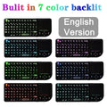 Mini wireless Bluetooth laser touch keyboard Flying Squirrel black with 7 colour backlit keys and laser pointer