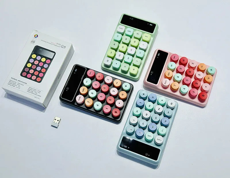 Macaron colour wireless keyboard with compact portable design for Mac and PC compatibility