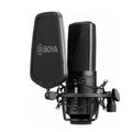 Black large diaphragm capacitive microphone with intelligent noise reduction for K song, computer, and mobile phone recording