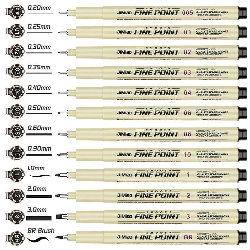 Black waterproof needle pen with syringe cartoon illustration, 133mm plastic body.