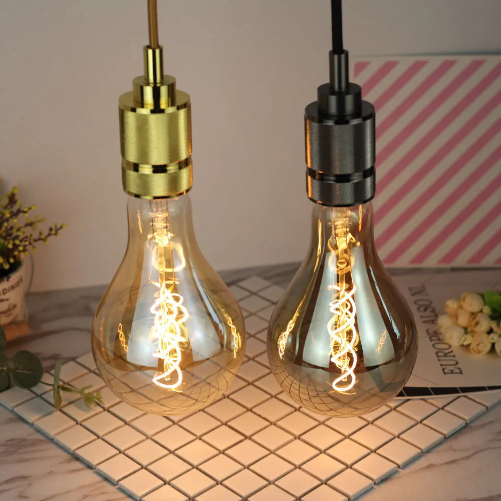 Double helix golden LED light strip measuring 110 by 200mm with spiral design