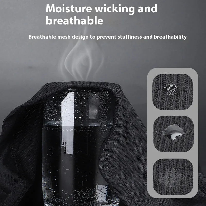 Bicycle hood cycling mask in black made from Ice Silk fabric for sun protection