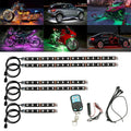 Black silicone RGB LED light bar with wireless remote control for motorcycle and car atmosphere lighting