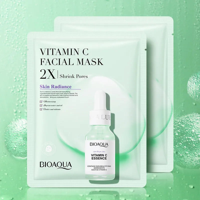 Single-use 30g gel facial sheet mask with hyaluronic acid and collagen.