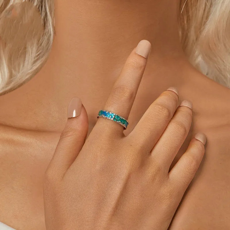Aurora Star open adjustable ring in sterling silver with star cartoon motif, colour SCR1021-E, for women