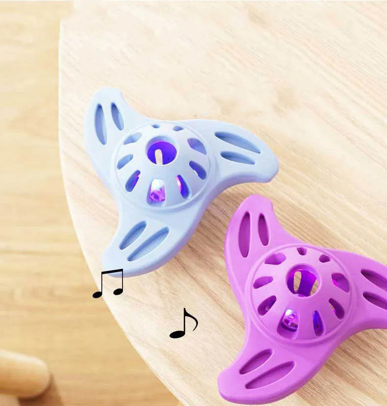 Blue bite-resistant boomerang dog toy with molar-shaped chew centre for large dogs
