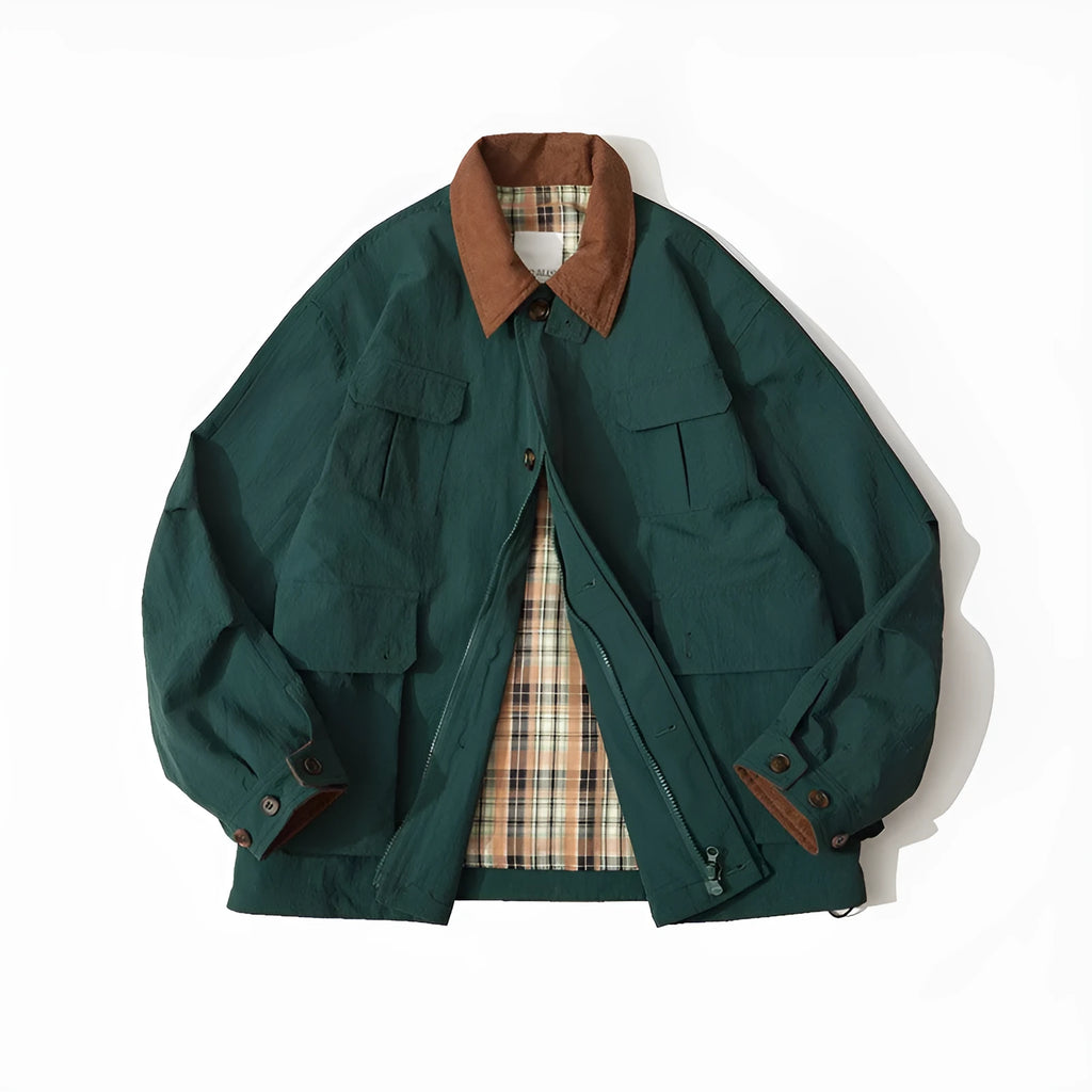 Men's and women's contrast colour casual jacket in polyester with side seam pockets