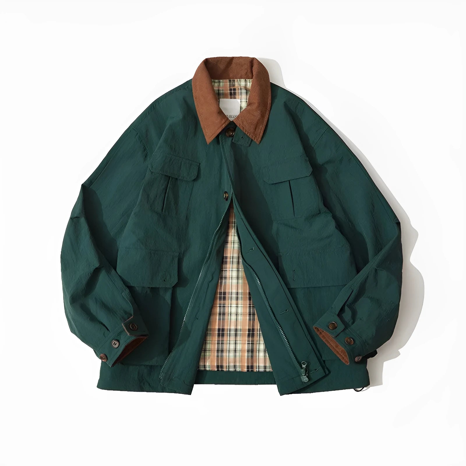 Men's and women's contrast colour casual jacket in polyester with side seam pockets