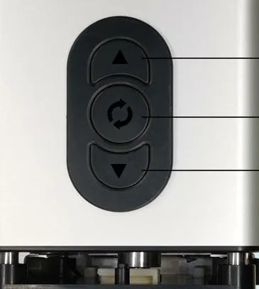 Black electric French fry cutter machine with stainless steel blades on a kitchen counter