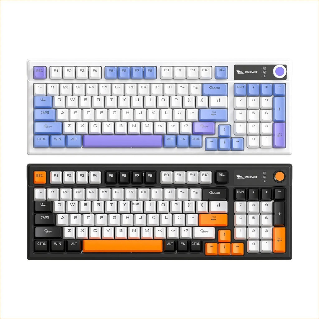 SK15 wired mechanical keyboard for laptops with mixed light green switches in three colour options