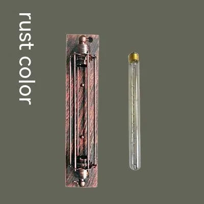 Industrial retro flute design iron wall lamp in black, bronze, rust, or silver finish.